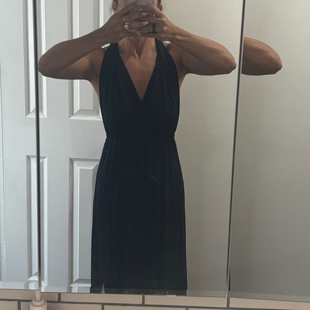 Boutique one off one of a kind deep low back  multi- tie dress